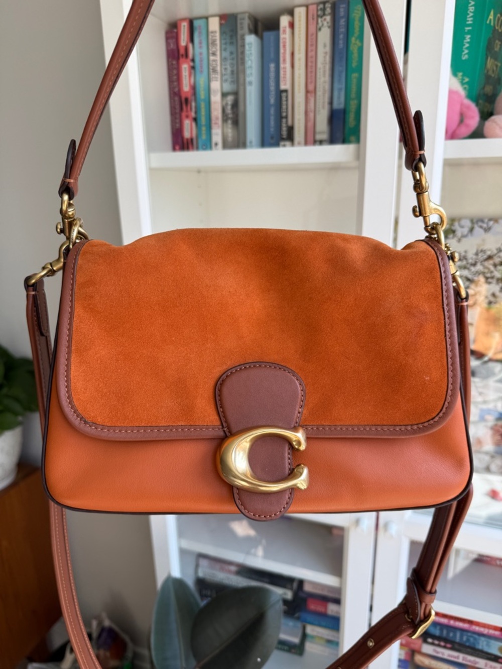 Coach Tabby Shoulder Bag in Orange and Brown with Gold Hardware